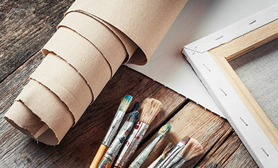 Art supplies including canvas, brushes and framing at The Art & More Store