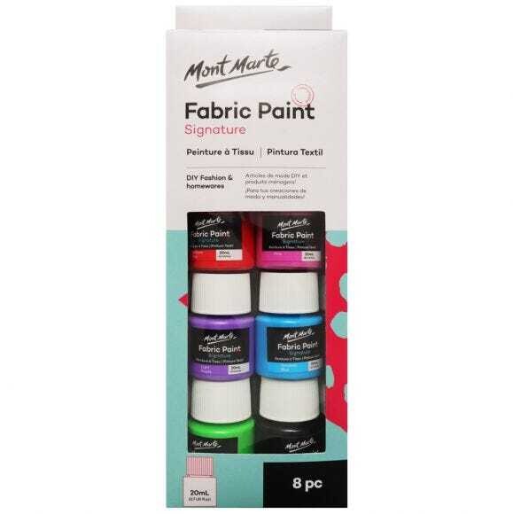 MONT MARTE Fabric Paint Set 8pc x 20ml Art Supplies