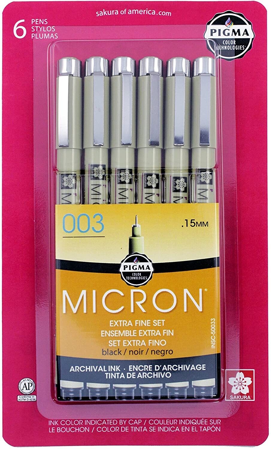 Sakura 50021 Pigma Micron Pens Art Supplies